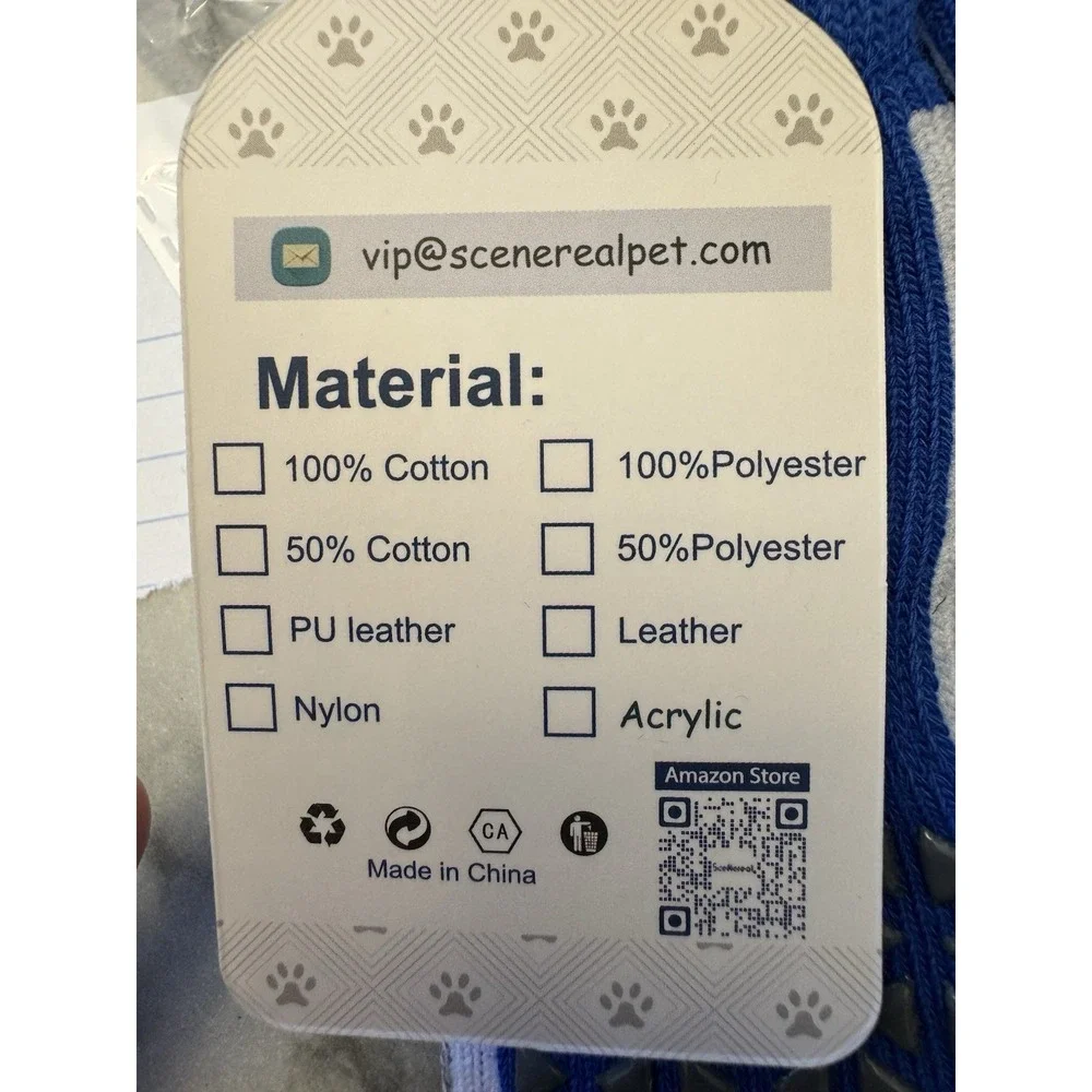 Anti Slip Grip Protective Blue Dog Socks Size Small Scenereal Pet Supplies